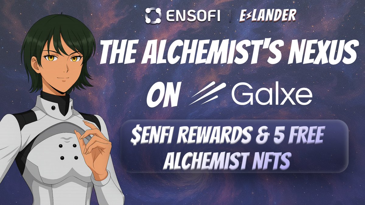 Aminusuperfan's tweet image. Reminder!!!!!
Your @GalxeQuest is still calling

$ENFI rewards and 5 FREE Alchemist NFTs are still waiting for you to unlock

Start your journey and transmute effort into powerful rewards
app.galxe.com/quest/EnsoFi/G…