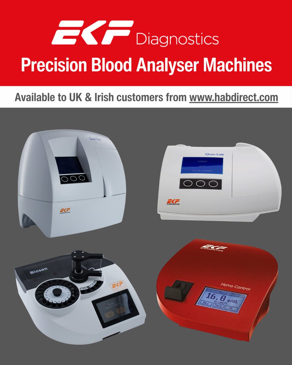 HaBDirect's tweet image. 🧪🩸 Discover EKF Diagnostics&apos; precision blood analysers for accurate results! Contact us: 📞 +44 (0)1926 816 100 ✉️ sales@habdirect.com #ClinicalDiagnostics #LaboratoryScience #PointOfCareTesting #MedicalDevices #BloodAnalysis #EKFDiagnostics #HABDirect