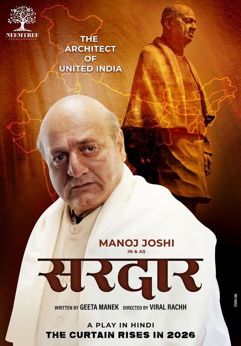 Sardar Vallabhbhai Patel shaped India with courage and unshakeable resolve. Portraying him on stage is a privilege I deeply cherish.

After 40+ years in theatre and the journey of Chanakya, this role is another profound chapter for me as an artist.

SARDAR comes to the stage in