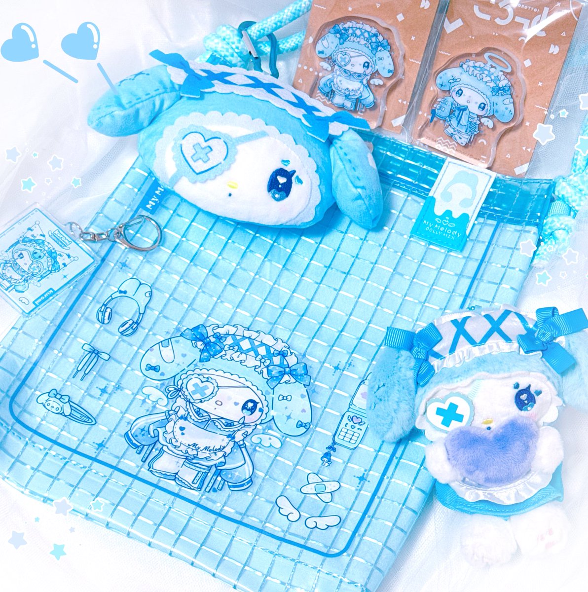 🩵💙🤍🪽 ♡水色メロクロ♡ かわいいグッズにして頂きました