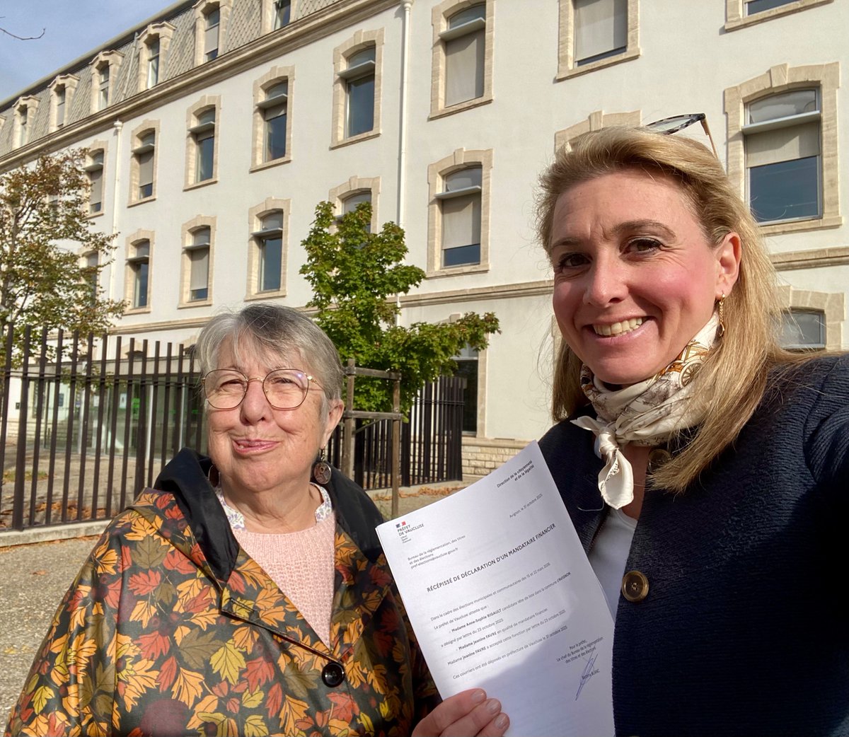 🔴 Déclaration de mon mandataire financier faite en Préfecture de Vaucluse, ce matin !

👉 Un immense MERCI 🙏 à Jeanine FAVRE d’avoir accepté cette lourde tâche. En route vers la Victoire…

#Avignon #municipales2026
