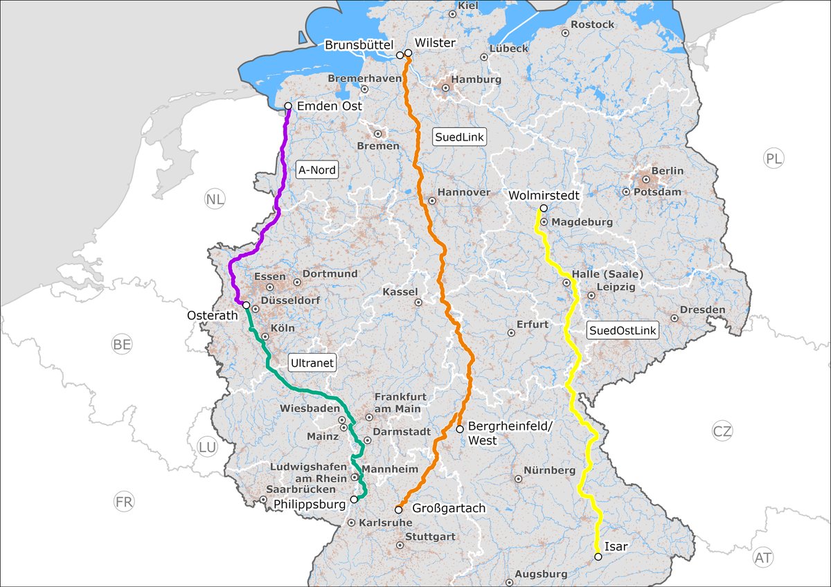 netzausbau's tweet image. #Ultranet: Wir haben heute den siebten Abschnitt zwischen #Koblenz &amp;amp; #Hofheim genehmigt. Neben #ANord, #SuedLink und #SuedOstLink ist damit das letzte große #HGÜ-Verfahren abgeschlossen. 🍾
Die Unterlagen veröffentlichen wir am 10. November unter netzausbau.de/vorhaben2-d1