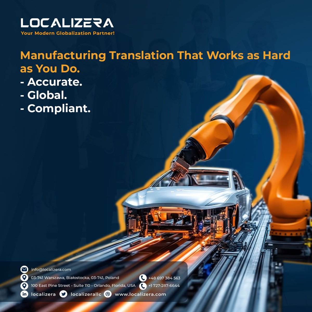 localizerallc's tweet image. ⚙️ With Localizera’s #manufacturing translation services, your manuals, specs &amp;amp; safety docs stay clear and accurate worldwide. 🌍Hire #Localizera today — and keep your production line moving without language barriers.
shorturl.at/VJyeI