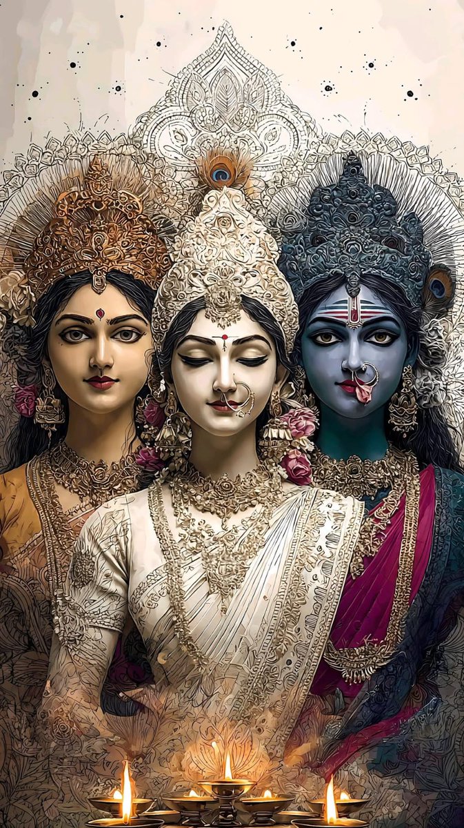 One Shakti, infinite forms.

Maa Durga for strength.
Maa Lakshmi for prosperity.
Maa Kali for protection.