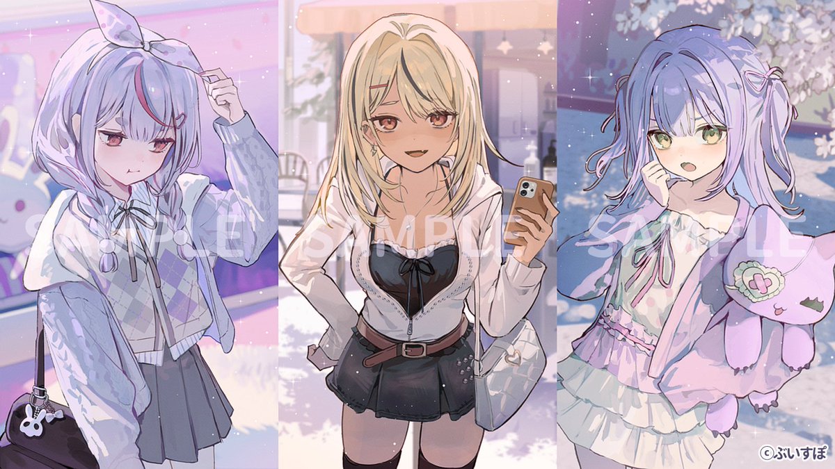 「ぶいすぽっ！〇〇デレボイス2025」にて兎咲ミミ様、神成きゅぴ様、紫宮るな様のイラストを描かせていただきました。
何卒よろしくお願いいたします！