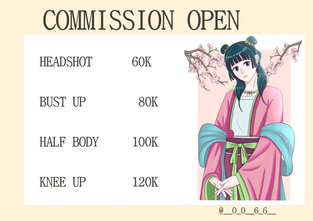 __0_0__6_6__'s tweet image. [OPEN COMMISSION]

RT, likes and share are very appreciated! 🙇‍♀️

Hallo, aku open commission buat local only🇲🇨, untuk detailnya bisa dilihat dibawah ini/bisa cek ke ig aku ya☺

#Commission #opencommissions 
#commissionsopen