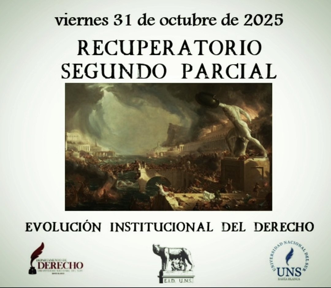 Hoy viernes 31 de octubre recuperatorio del segundo parcial
