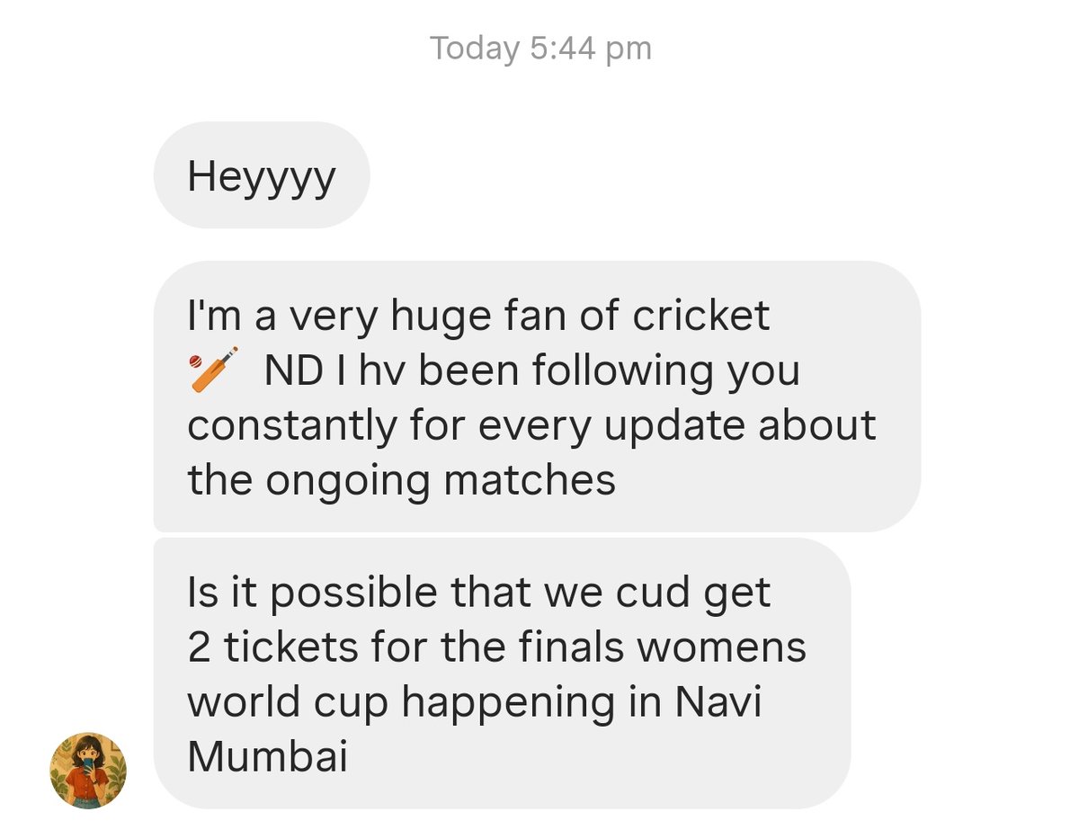 vishalyadavgcc's tweet image. My IG is flooded with these messages.. 

If anyone has extra tickets or not planning to attend the game on Sunday, please let me know. 

#CricketTwitter #CWC2025