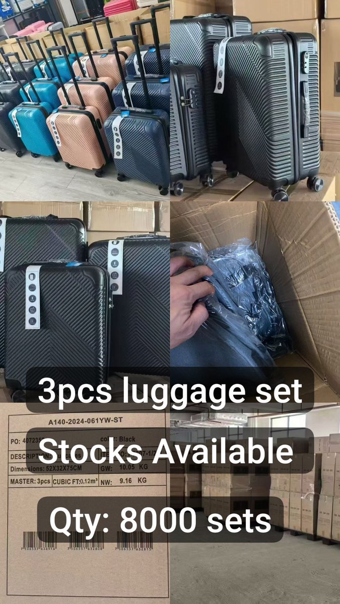 giantsources's tweet photo. 3-pcs #luggage #Stocks Qty:  8000 sets Contact WhatsApp +8613710892293 if interested. #closeouts #inventory #stocklot #surplus #overstock #cancelled #order #wholesale #Chinasupplier #Chinabusiness #deal #supplier https://t.co/YRMibdXxUC