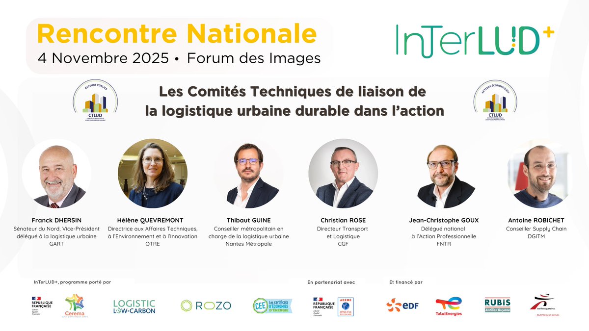 🎤 L’OTRE interviendra à la Rencontre nationale 2025 du #ProgrammeInTerLUD+ !

📅 Le 4 nov. 2025
👉 Table ronde &amp; ateliers sur la logistique urbaine durable avec Hélène Quevremont et Caroline Augé et Jean-Christophe Gautheron sur d'autres ateliers durant l'après-midi.