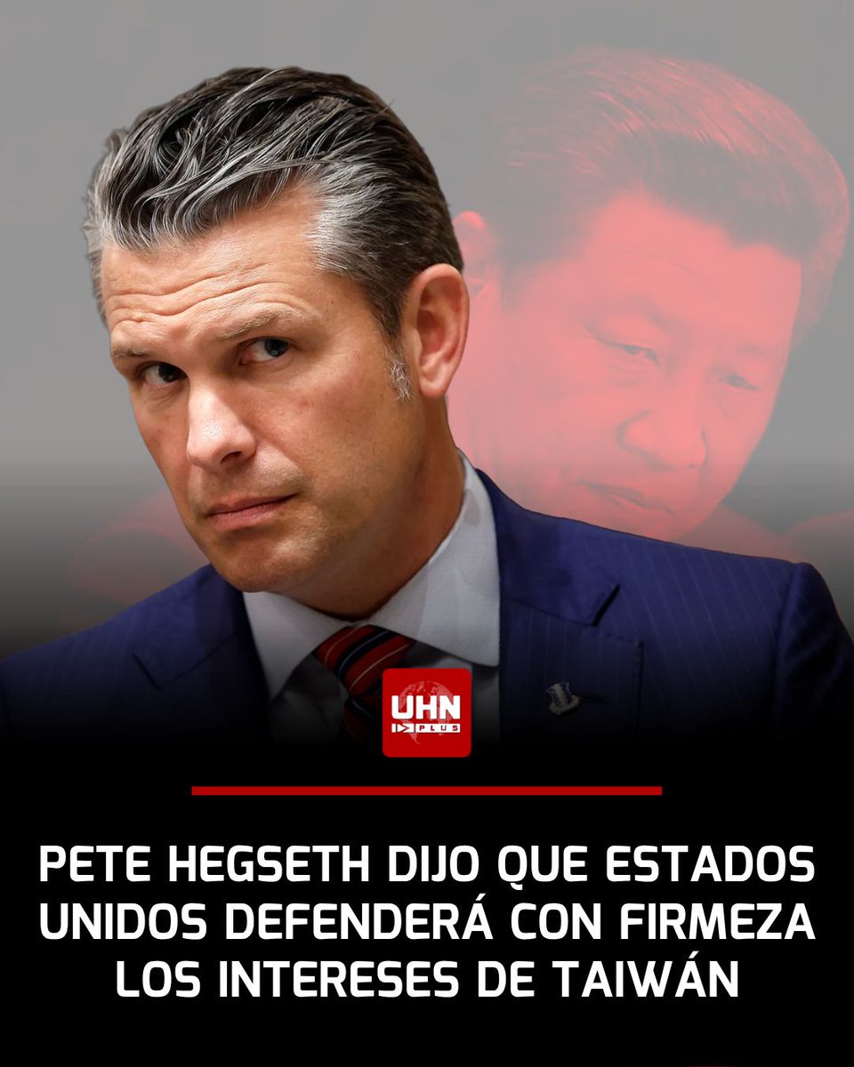 🇺🇸🇨🇳‼️ | ÚLTIMA HORA — El secretario de Guerra le advirtió a China que Estados Unidos defenderá con firmeza los intereses de Taiwán y sus aliados en el Indo-Pacífico.