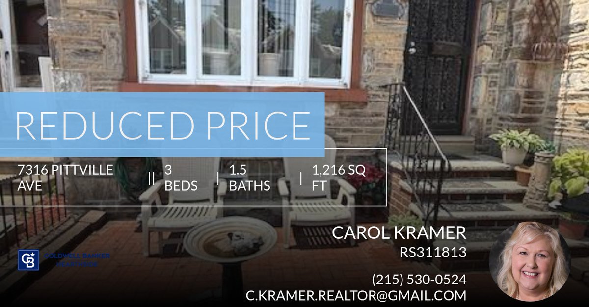 carolakramer's tweet photo. 📍 Reduced Price 📍 This recently reduced home at 7316 Pittville Ave in Philadelphia won't last long, so, don't wait to set up a showing! Reach out here or at (215) 530-0524 for more information!

Carol A. Kramer
Coldwell Banker He... https://t.co/ElbMBXcz0P https://t.co/7swb7LpGsM