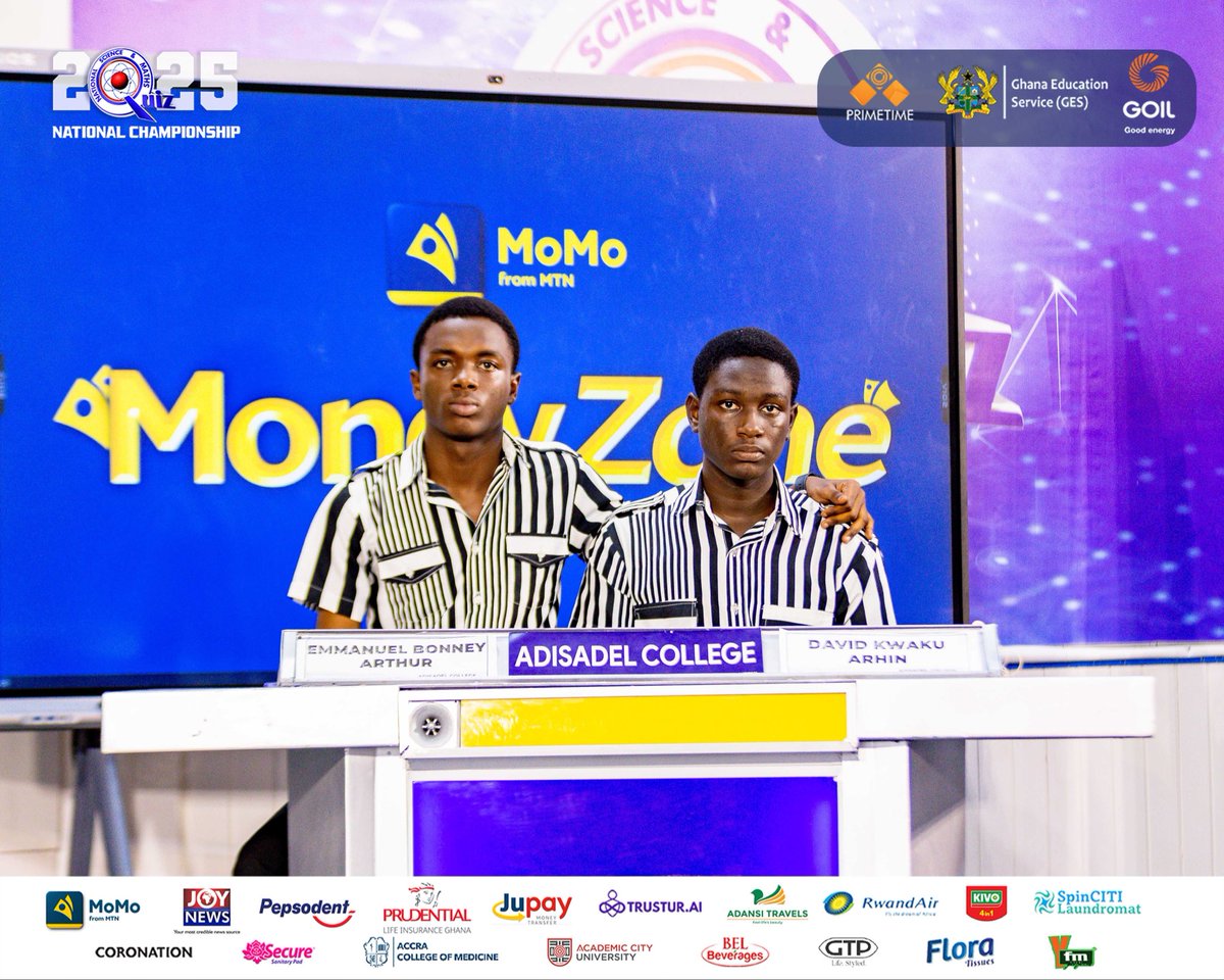 Emmanuel and David representing Adisadel College. 

#NSMQ2025 #NSMQQuarters #Primetime