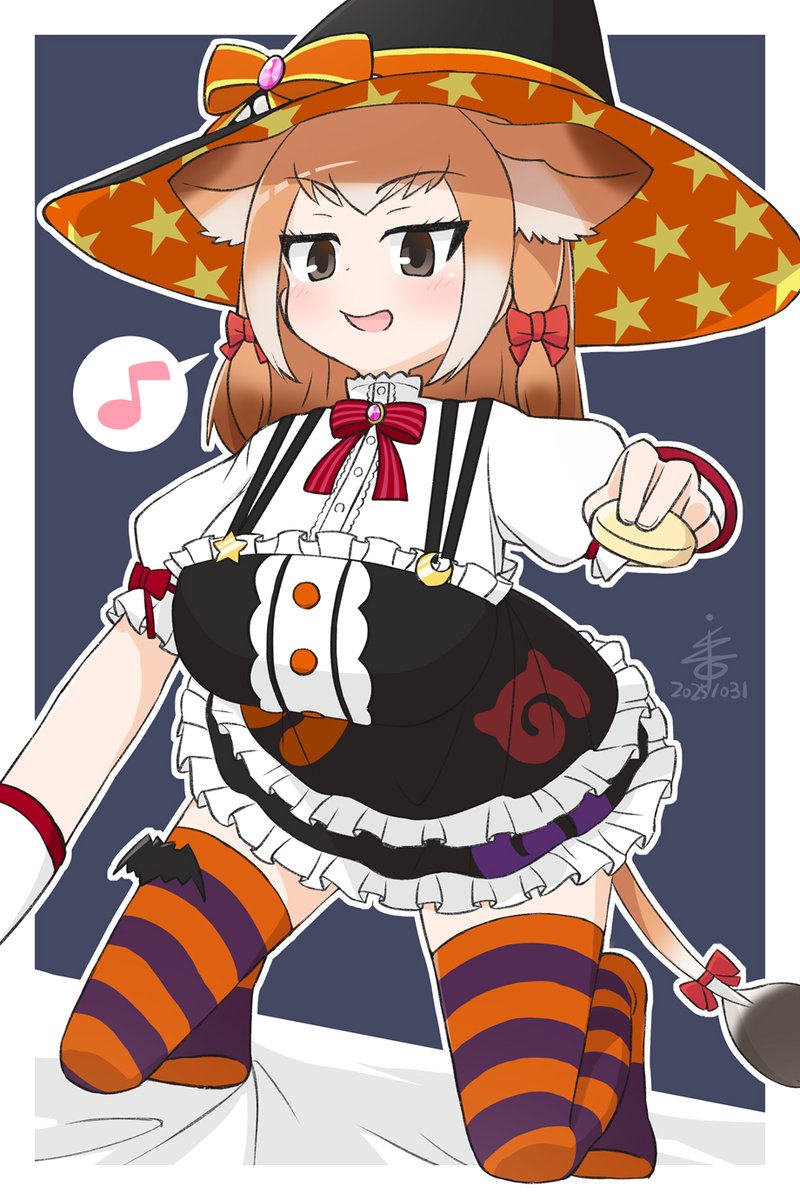 isso_kanda's tweet photo. お菓子を押し付けに来るハロウィンジャージーちゃん(ネクソ��版)。 https://t.co/ACB8xZgvZw
