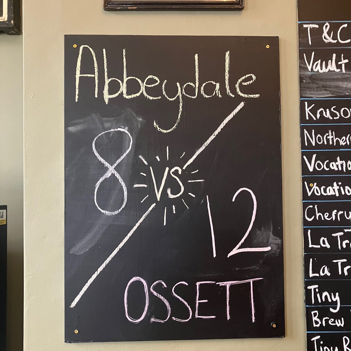 Final day of the tap takeover! 

Ossett leads on 12, Can abbeydale make a comeback from 8?

#abbeydalebrewery #ossettbrewery #headofsteam #taptakeover