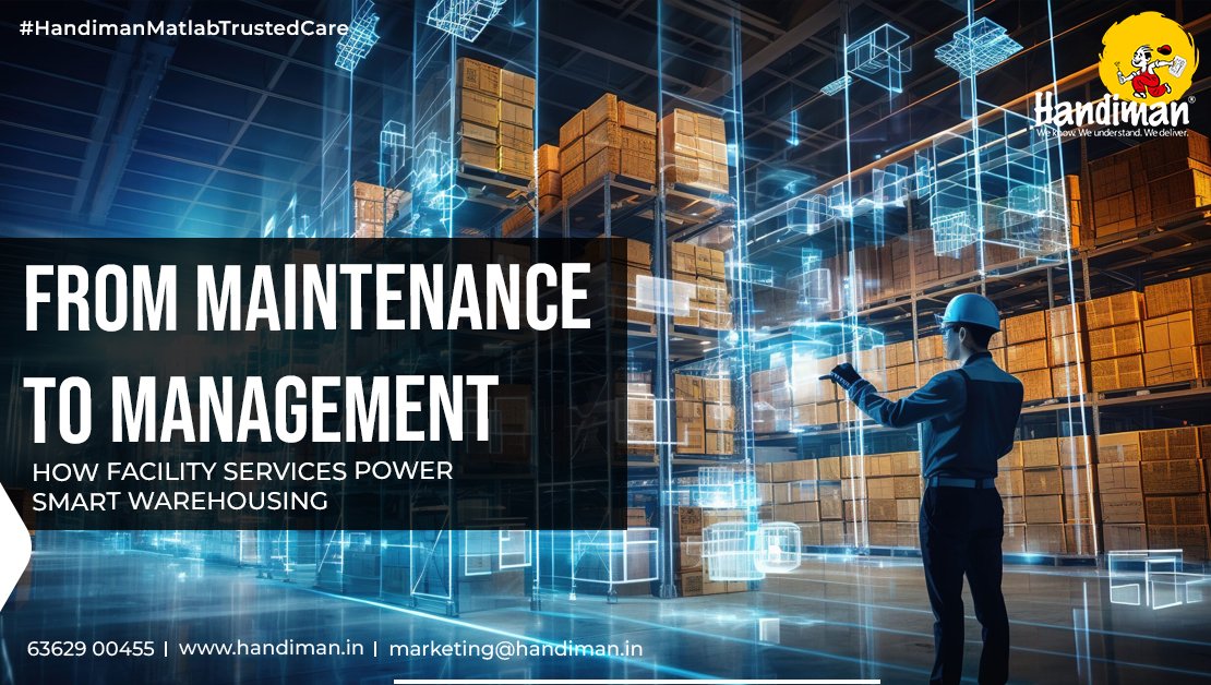 From Maintenance to Management: How Facility Services Power Smart Warehousing.
Read more on Medium: medium.com/@handimandigit…

#FacilityManagement #SmartWarehousing #Sustainability #Automation #ESG #WarehouseInnovation #DigitalTransformation #chennai #hyderabad #bangalore