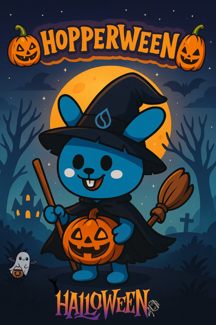 hopperonsui's tweet image. 🐰🎃 Happy Hopperween! 🎃🐰

Let’s spread the Halloween spirit with Hopper!
Whether you’re busy farming, staking, or just chilling,
don’t forget to take a little break and enjoy the spookiest day of the year! 👻
🕸️ Wishing all Hoppers a day full of candy, joy, and on-chain luck!