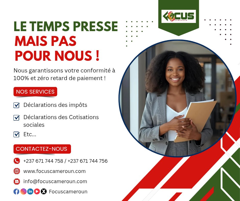 FocusCameroun's tweet photo. 🤯 LA QUESTION À 1 MILLION DE FRANCS CFA : Avez-vous les moyens de payer encore une fois ces pénalités de retard ? 💸
STOP ! Chaque jour qui passe, un délai administratif (Impôts, Patente, CNPS...) au Cameroun peut vous coûter cher. 
📱 whatsapp - appel : https://t.co/z3bZsUiOrz https://t.co/TzRMxiAKMS