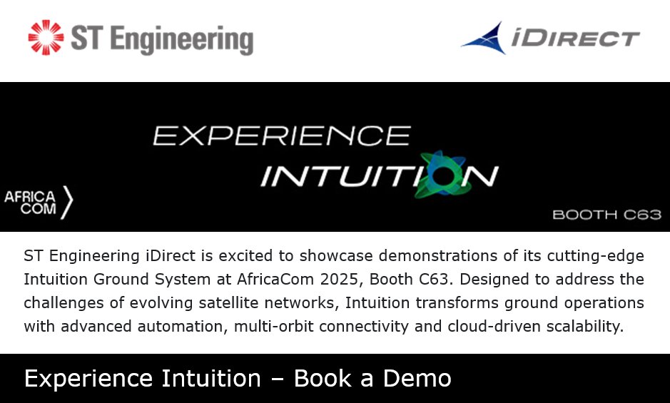 Join us at AfricaCom 2025 | Must-See Demos

idirect.net/event/africaco…
<a href="/iDirect/">ST Engineering iDirect</a>  <a href="/africatechfest/">Africa Tech Festival</a>