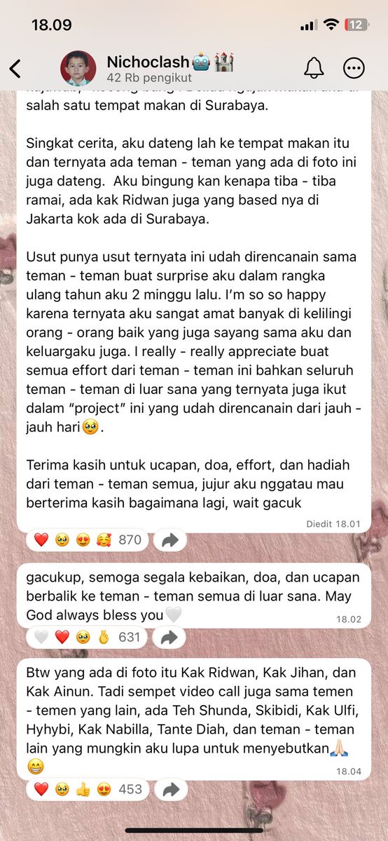 madebyshunda's tweet photo. selamat ulang tahun, Nicholas! ninavers dikasih long text di ch whatsapp😭🫶🏻 https://t.co/uv1EOUQACk