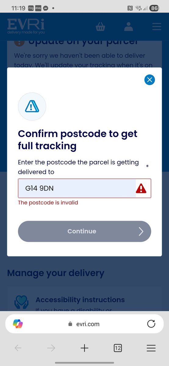 dhegartymusic's tweet image. @Evri_DeliveryFA
This is my post code....why does your system say its invalid... and does this explain why my parcel is now delayed a day?
(Your online reviews are shocking BTW!)