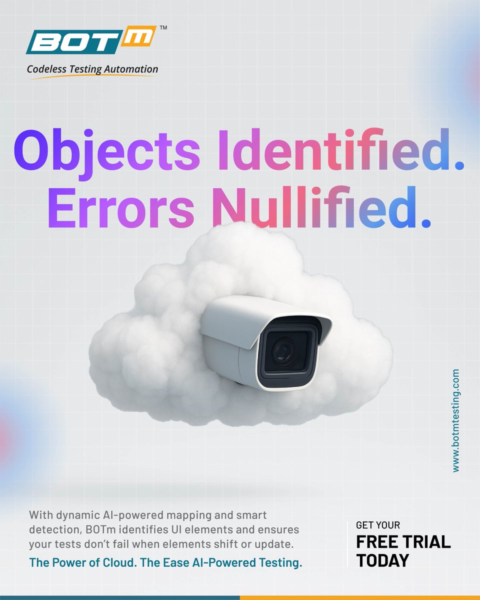 Botm_Testing's tweet image. See smarter. Detect faster. Perform better. 
 
BOTm’s Intelligent Object Identification uses AI precision to find and recognize every UI element - even across complex, dynamic interfaces.
 
No confusion. No missed clicks. Just pure accuracy.

#BOTm #AIpowered #SmartTesting