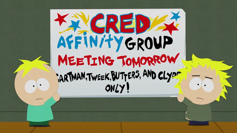 tweek and butters putting up a sign together
