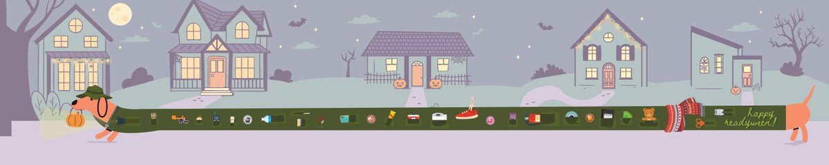 PEMAHQ's tweet image. Happy Readyween! 🎃🦇 Zoom into the prepared pup&apos;s costume for items that are useful in an emergency kit.