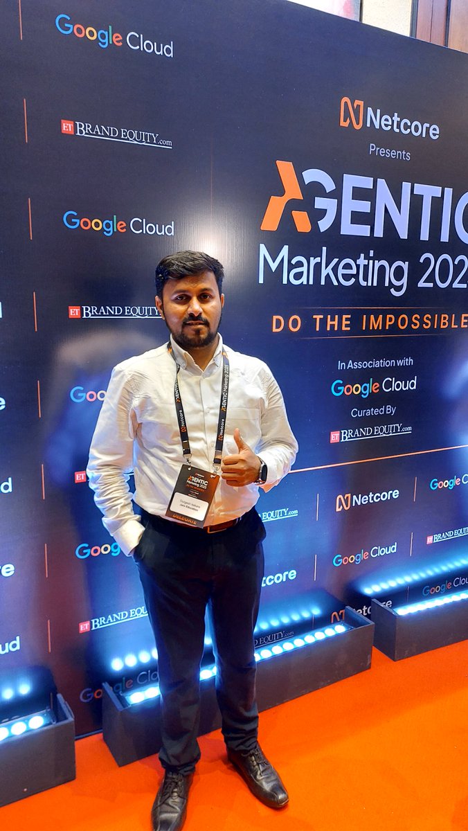 DurgeshKekare's tweet photo. 🌟 Reimagining the Future of Marketing with Agentic AI!
An inspiring day at @netcore_cloud “Agentic Marketing 2025” — exploring how AI agents are redefining marketing, customer engagement & business growth. 🚀
#AgenticMarketing #Netcore #AI #MarTech #Innovation https://t.co/UbE2csiqwL