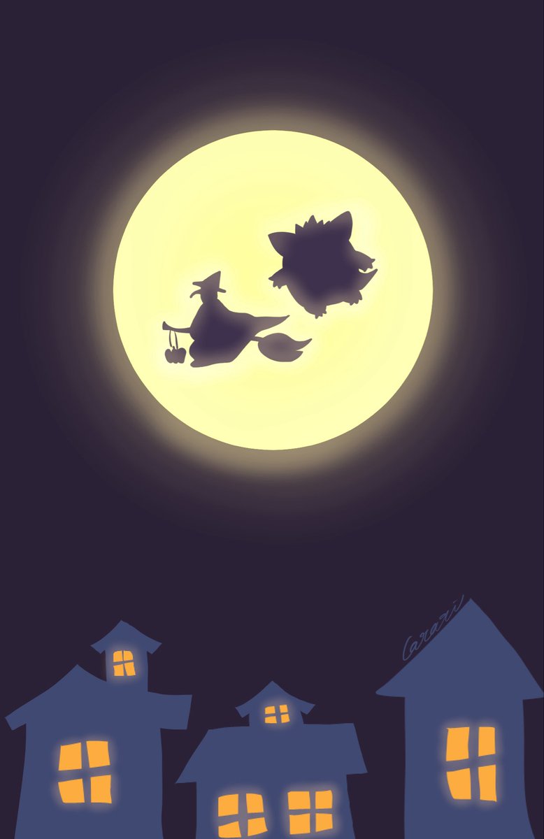 Carari100's tweet photo. ハッピーハロウィン！
最近投げなわで大まかに描くのがマイブーム🎃
#ポケモンイラスト　#ゲンガー https://t.co/FlOdVOGWxf