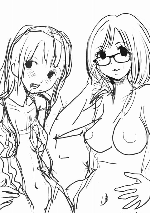 #今月描いた絵を晒そう 
ゆんキュアの叡智な絵ばかり描いていたので
ボツになったラフ晒します 