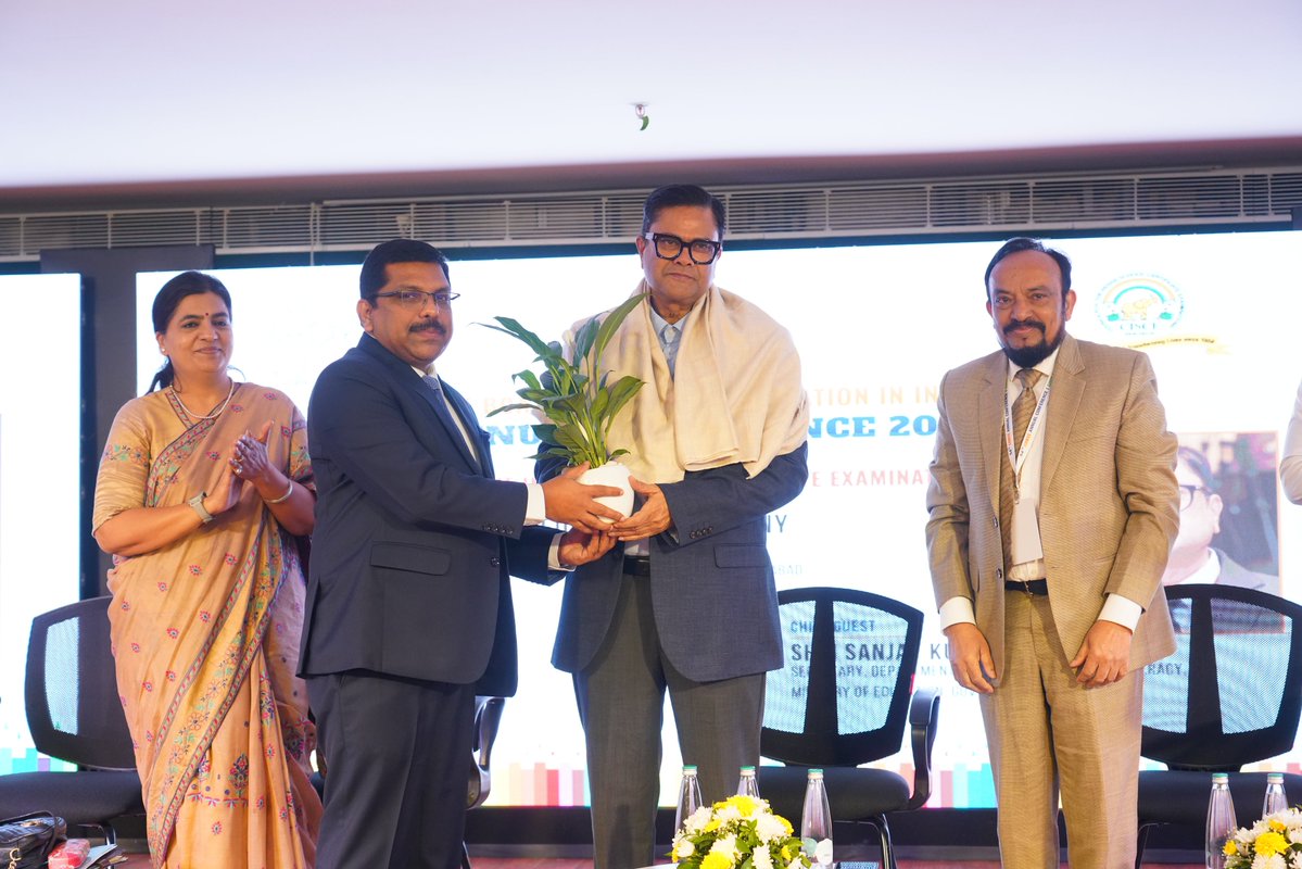 CISCE_Official's tweet image. “The foundation of #ViksitBharat2047 lies in our classrooms,” said Shri Sanjay Kumar, Union Education Secretary at the valedictory session of the 54th COBSE Annual Conference, calling for swift, inclusive and innovation-driven educational reforms.
#CISCE #COBSE