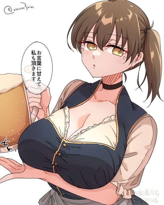 #今月描いた絵を晒そう ディアンドル加賀さん、蒼龍ちゃん 10月もありがとうございました!