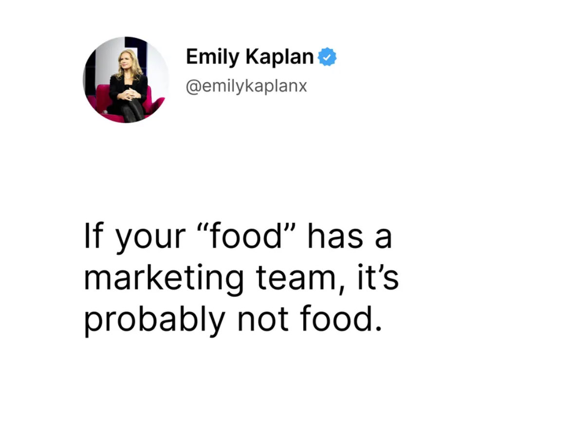 If your food has a marketing team, it’s probably not food. 

You’ve got 10 labels shouting at you, each claiming to be “healthy.” No wonder we’re confused. Ultra-processed foods now make up nearly 60% of what Americans eat. They’re linked to obesity, fatigue, and chronic disease.