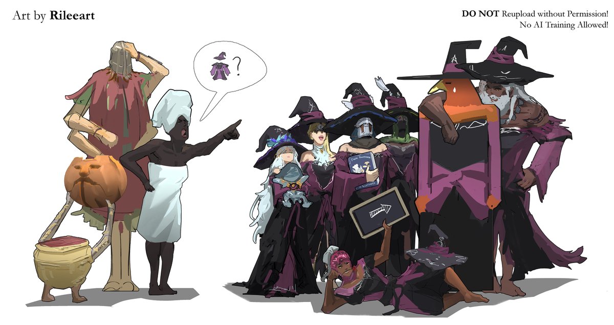 rileeart_'s tweet image. Halloween at the Roundtable Hold (white bg ver)
#eldenringnightreign #eldenring #fromsoftware #darksouls