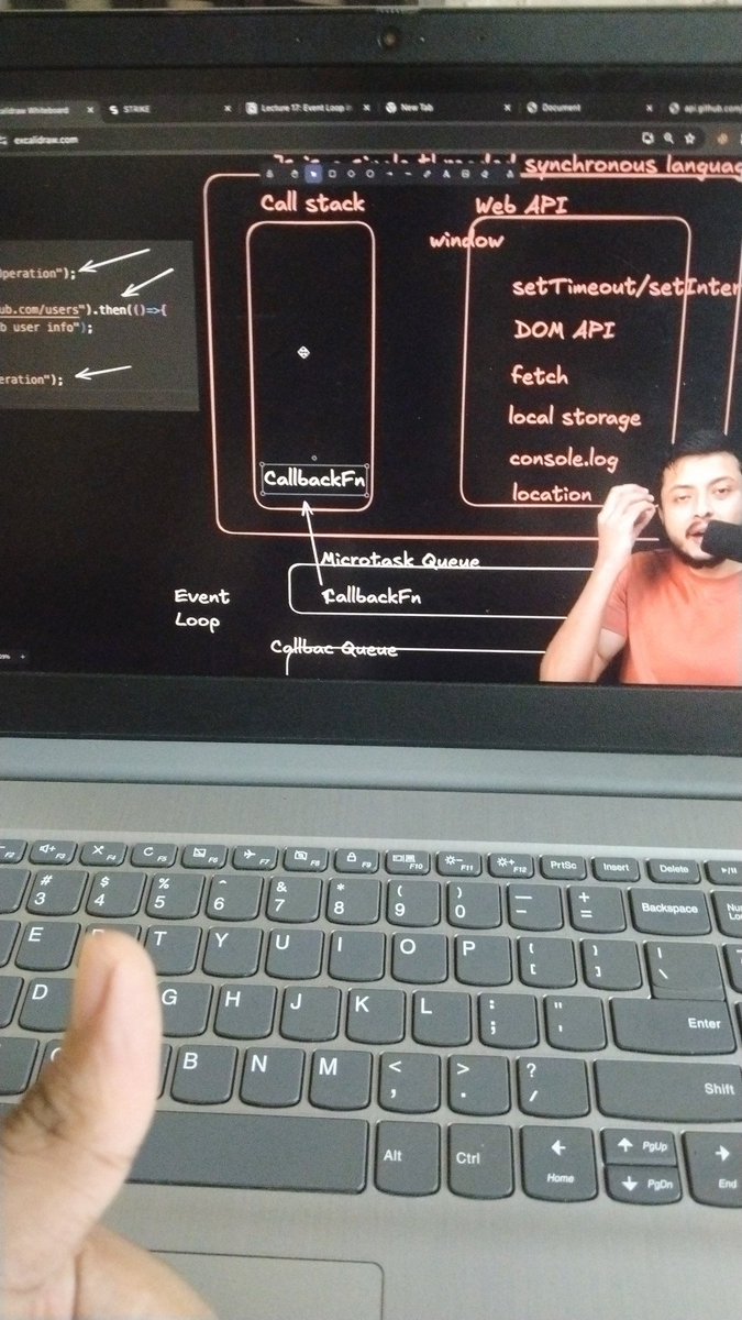 imKrishnaT's tweet image. Day 32 Of web development course 🔥 

We learn about the Event loop in js and why JS is single threaded and synchronous

Excited for the next @rohit_negi9 ✅

#WebDevelopment #Rohitnegi