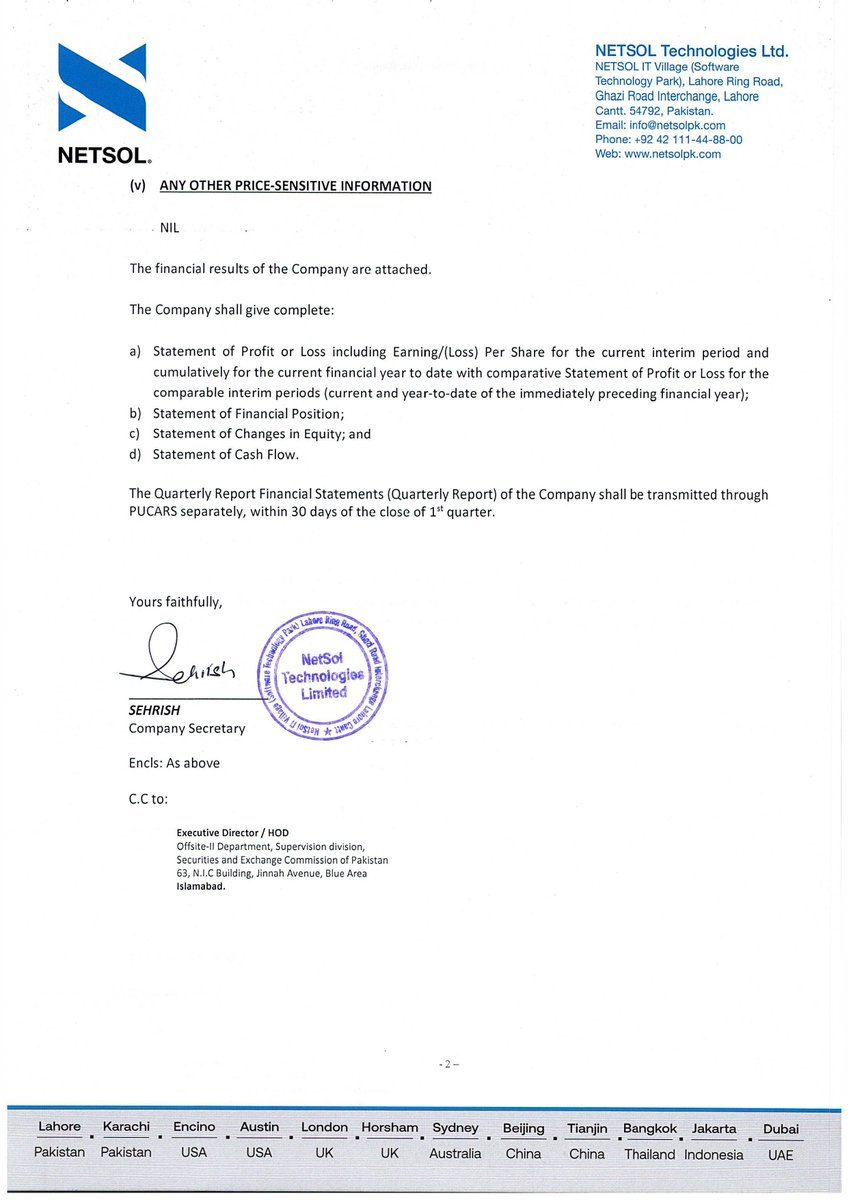 ChasePSXNotices's tweet image. NETSOL-Financial Results for the Quarter Ended 2025-09-30

#PSX #NETSOL #StockMarket #news #financialresult