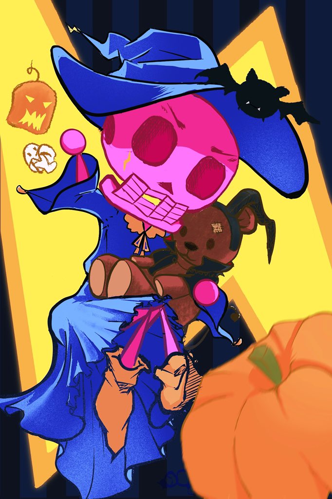 h2o2_223's tweet image. Happy Halloween 💀🎃🕯️
没有人能在“扮骷髅”这件事上赢过Loulou。
#原创插画 #Loulou #Moumou #ハロウィン #HalloweenArt #骷髅女孩 #魔女服 #オリジナル #DigitalIllustration #可愛い插画 #SkullCharac