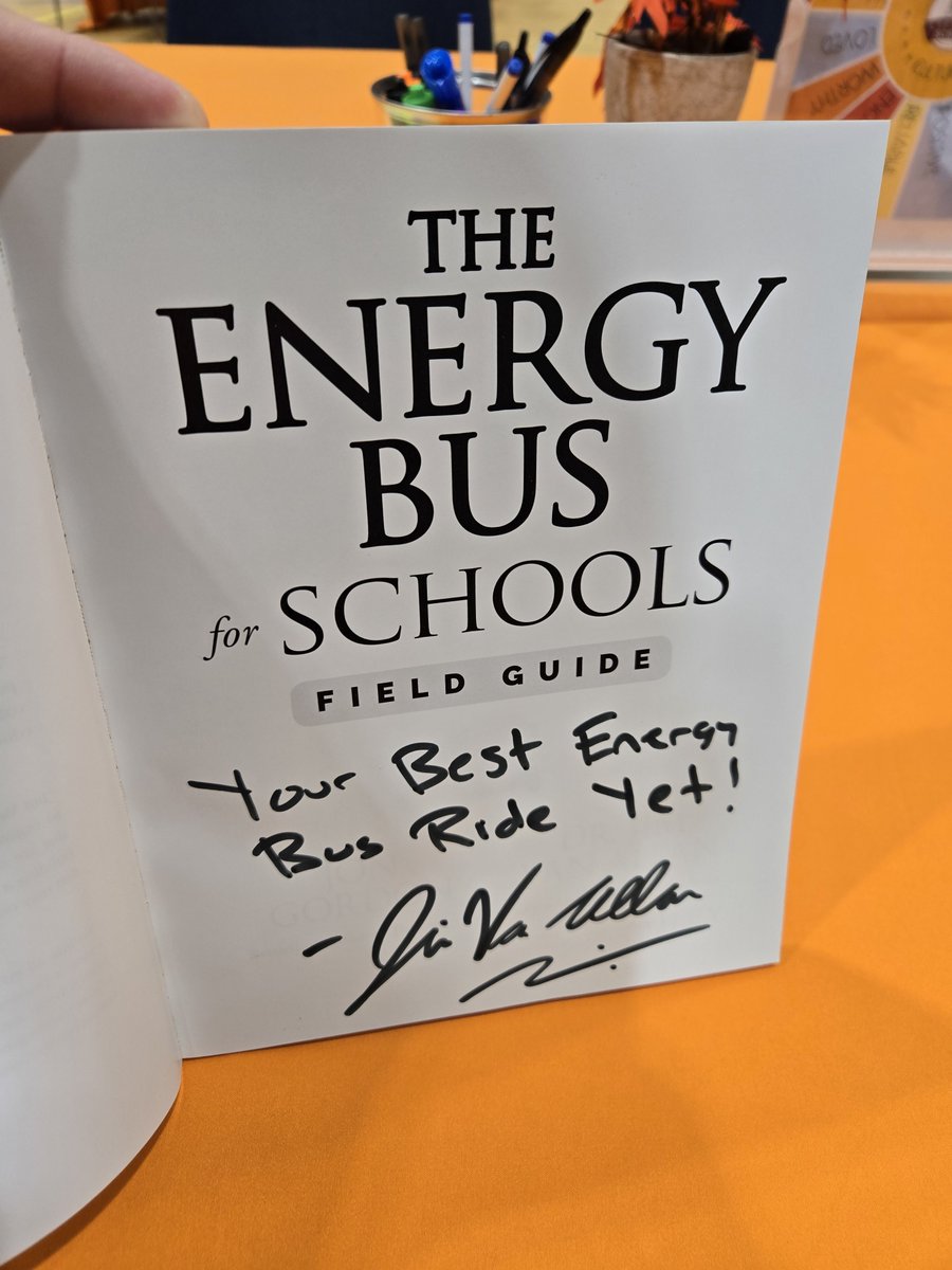 I signed this for an Energy Bus School coming back to the program after a change in leadership. They were one of our original schools in NC, and I am excited to see what they can do again. No matter where you are in the process, culture building starts with vision and belief!