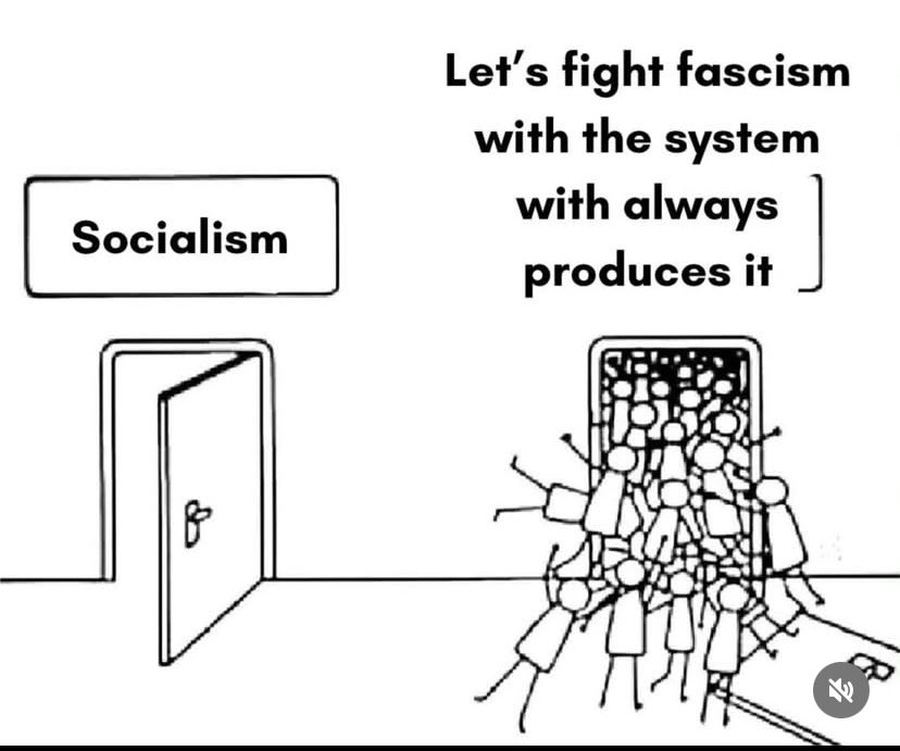 Telling people to vote for the the party that laid the  foundation for fascism is insane at this point