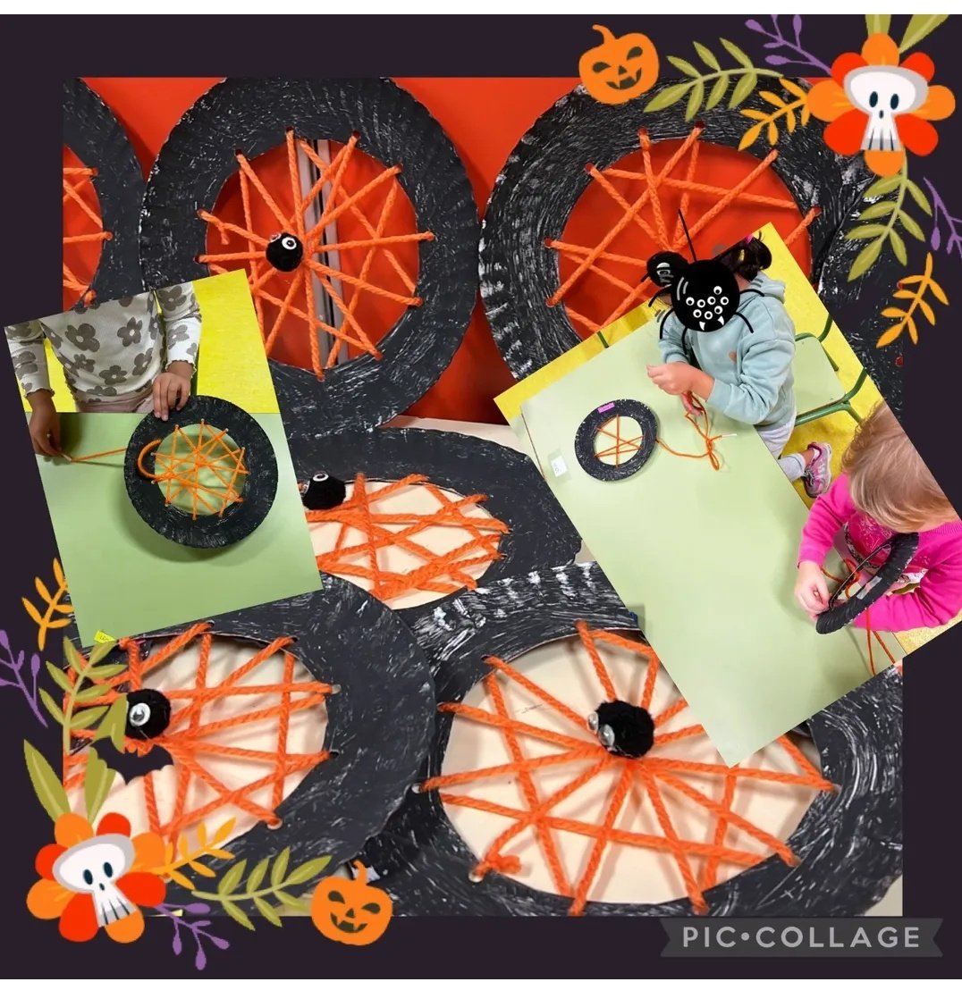 Durante esta semana los alumnos de 5 años hemos realizado una manualidad muy especial para Halloween: tejimos nuestras propias telarañas.
Además de disfrutar la temática, los niños desarrollaron su motricidad fina y paciencia, ¡mientras se divertían muchísimo! Happy Halloween.