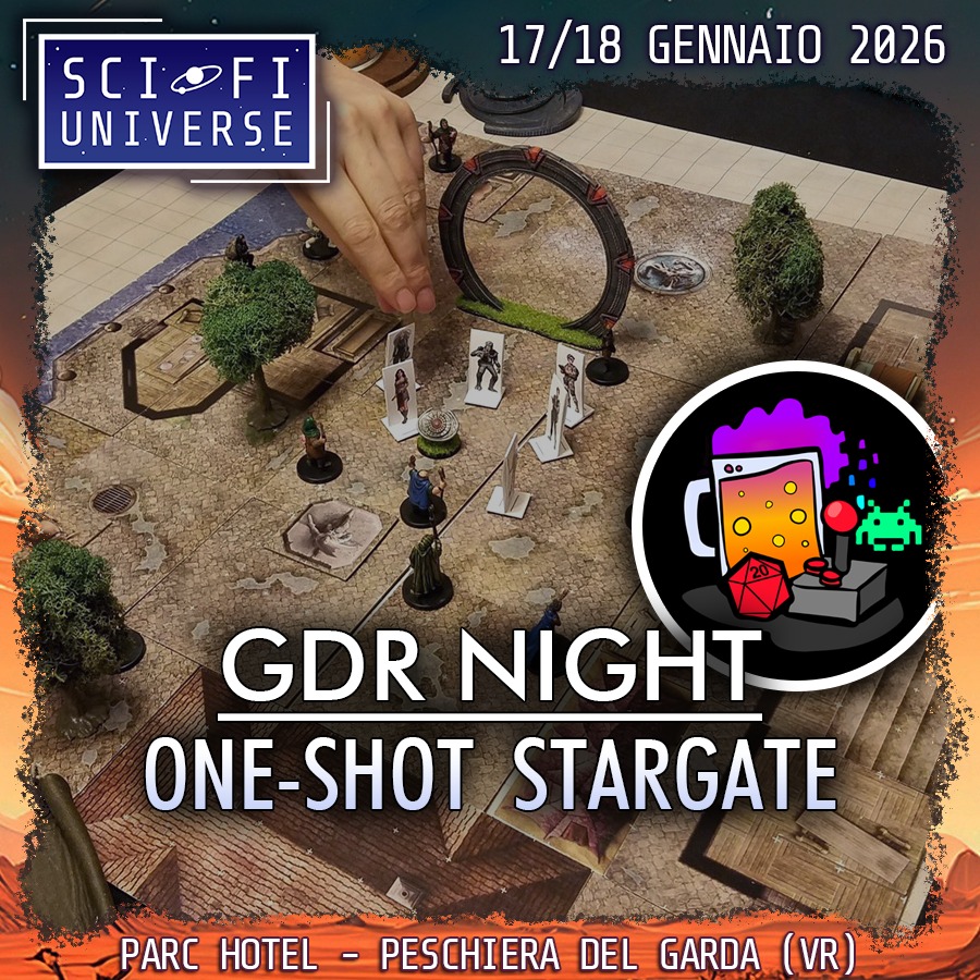 💫 Immergetevi in un’avventura nell’universo di #Stargate! 💫

Nei panni dell’SG-17, varcherete il portale verso un mondo sconosciuto, dove un intero villaggio vive sotto il giogo di una misteriosa divinità: scifiuniverse.it/?p=2562

#SciFiUniverseIt #GdR #StargateGdR #SG1 #RPG