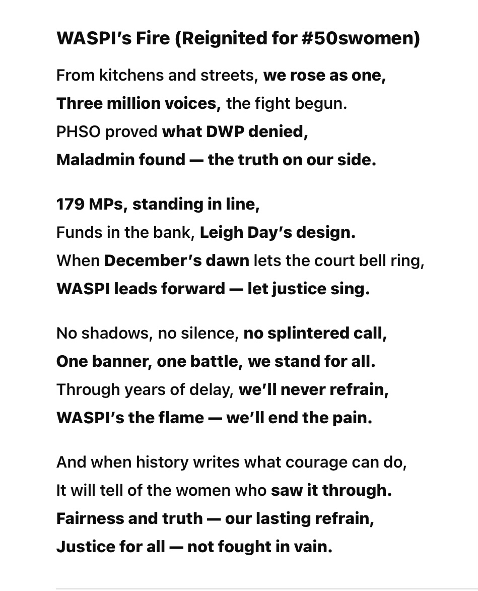Luna89515039953's tweet image. #50swomen #waspi #litigation
Waspi and their supporters seeing it through for all 50swomen.
