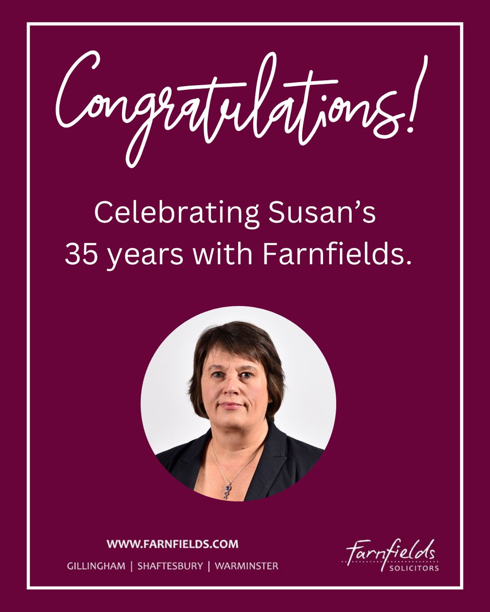 This week we’re celebrating an incredible milestone — 35 years of Susan Lacey at Farnfields!

Thank you, Susan, for your dedication, professionalism, and kindness  and for paving the way for so many others to follow.

bit.ly/4hyuFRo