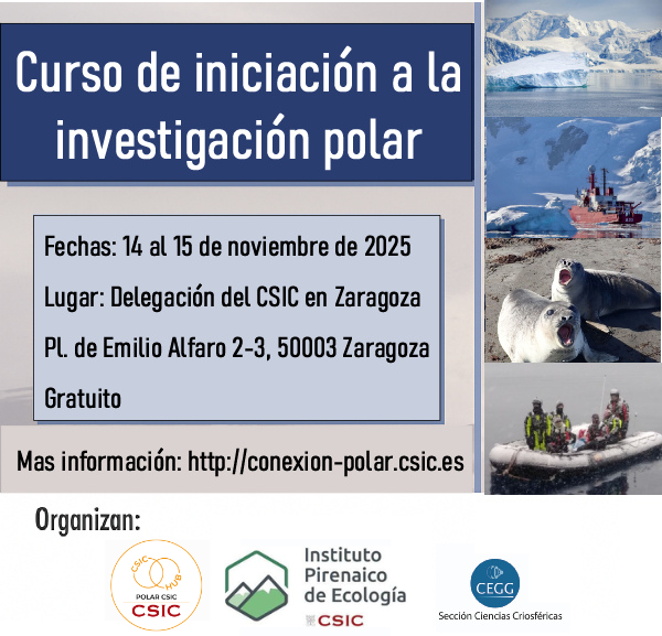 PolarCSIC's tweet image. 🐧🐻‍❄️ Curso de iniciación a la investigación polar

Conexión  Polar CSIC, en colaboración con la Fundación Universidad de La Rioja,  organiza este curso los próximos 14 y 15 de noviembre en la Delegación  del CSIC en Zaragoza.

👉 conexion-polar.csic.es/evento/curso-p…