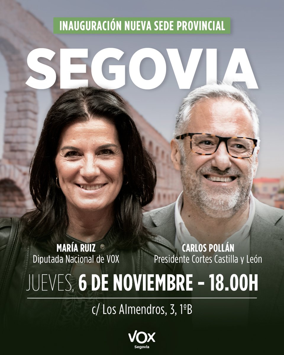 El próximo jueves, inauguramos la nueva sede provincial.

En la inauguración contaremos con la presencia de María Ruiz y <a href="/CarlosPollan/">Carlos Pollán Fernández</a>  junto a nuestros representantes provinciales y locales.

¡Os esperamos a todos!