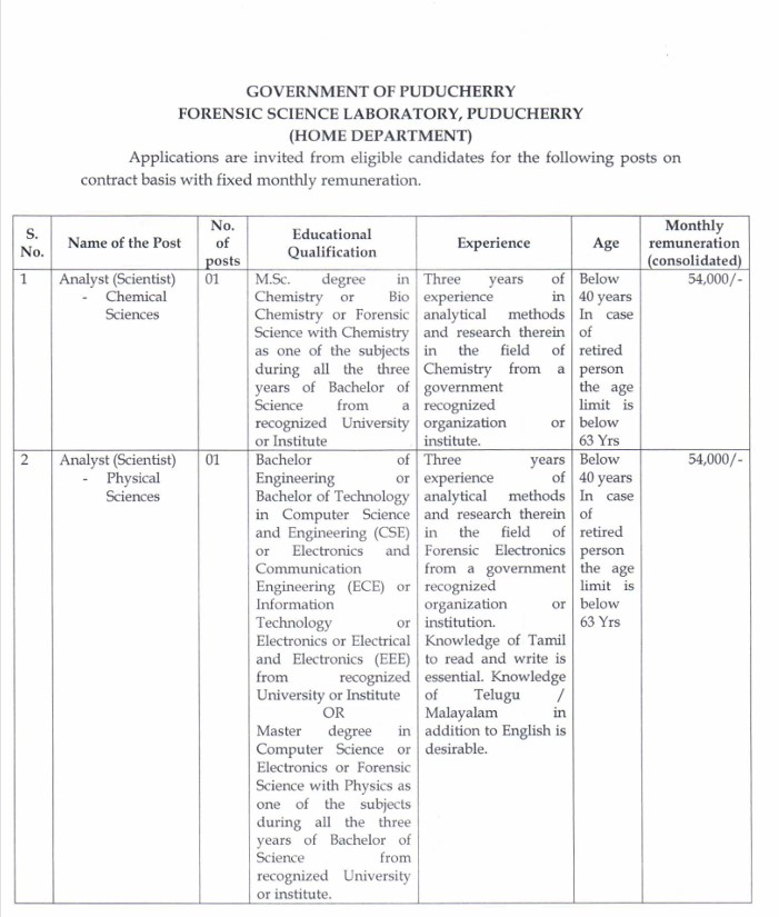 ForensicHawk's tweet image. 𝐍𝐞𝐰 𝐅𝐨𝐫𝐞𝐧𝐬𝐢𝐜 𝐉𝐨𝐛 𝐀𝐥𝐞𝐫𝐭 – 𝐅𝐒𝐋 𝐏𝐮𝐝𝐮𝐜𝐡𝐞𝐫𝐫𝐲!

py.gov.in/sites/default/…

The Government of Puducherry, Forensic Science Laboratory (Home Department), is inviting applications for multiple contract-based positions.