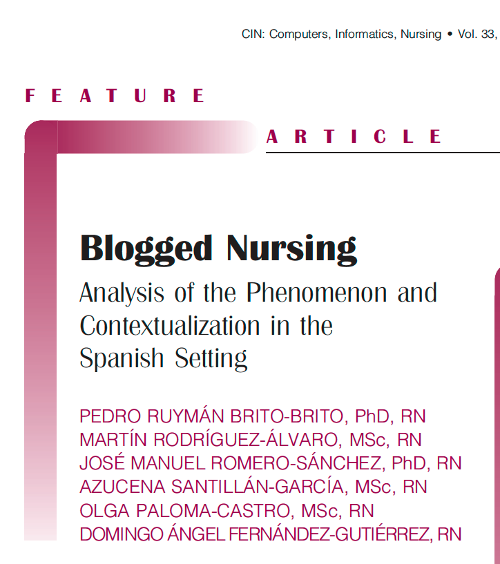 ruymanbrito's tweet photo. Hace justo una década de nuestro primer artículo en revistas de impacto JCR "Blogged Nursing" 2015 CIN Q3 https://t.co/2YFw9JJDGE