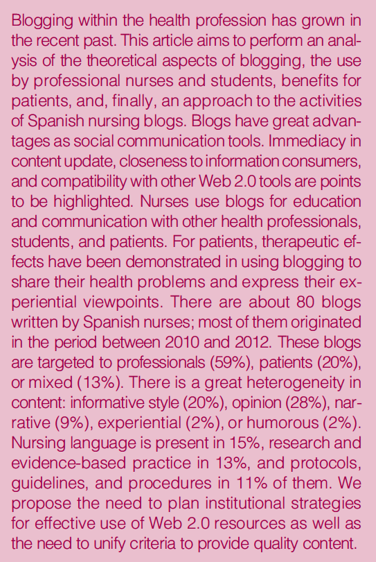 ruymanbrito's tweet photo. Hace justo una década de nuestro primer artículo en revistas de impacto JCR "Blogged Nursing" 2015 CIN Q3 https://t.co/2YFw9JJDGE