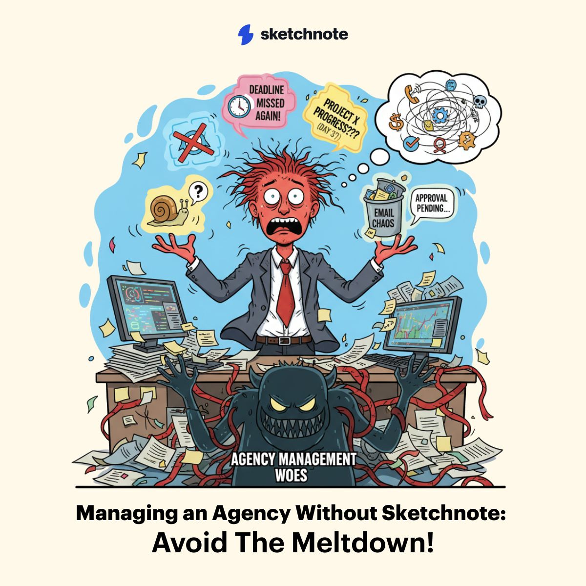 Chaos is a choice. 🤦🏻‍♀️ Upgrade your process with the Sketchnote app and avoid the meltdown!